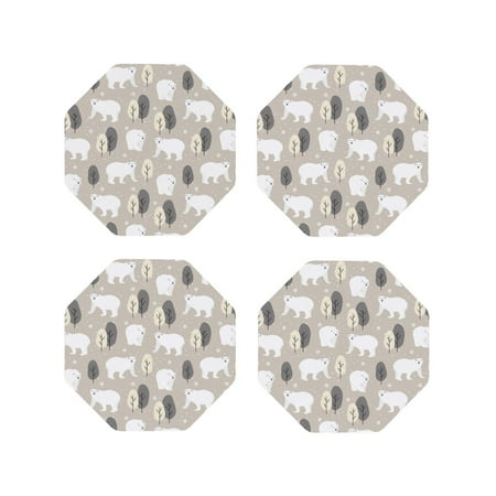 

Vsdgher winter Snowflake beer Leather Coasters for Drinks Durable Drink Coasters 4 Set for Tabletop Protection Luxurious Home Décor and Housewarming Gift-Octagon