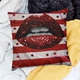 thumbnail image 2 of Patifu Glitter Lips Biting Sexy Red Black White Stripes Farmhouse Decorative Throw Pillow Covers for Sofa Couch Home Decoration  20x20in, 2 of 5