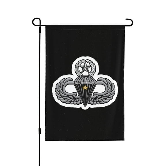 Army Master Parachutist 1 Star Garden Flag 12.5x18 Inch Double Sided Decorations Outdoor Yard Flags For Outside Lawn Porch Garden Decor
