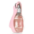 thumbnail image 2 of Portable Dog Water Bottle Dispenser - 7oz Pet Travel Water Bottle for Dogs On the Go with Buckle & Flippable Water Bowl, Pink Dog Travel Water Bowl Dispenser & Doggy Water Bottle On the Go, 2 of 7