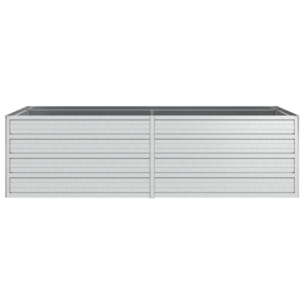 vidaXL Garden Raised Bed Galvanized Steel Silver Patio Flower Box Multi Sizes