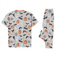 thumbnail image 4 of Grblisyd Halloween Family Matching Pajamas Sets Ghost Pumpkin Print Short Sleeve Top & Pants Two Piece Set Sleepwear Pjs, 4 of 5