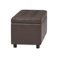 thumbnail image 2 of SIMPLIHOME Cosmopolitan 34 inch Wide Rectangle Lift Top Storage Ottoman in Upholstered Chocolate Brown Tufted Faux Leather, Footrest Stool, Coffee Table for the Living Room, Bedroom and Kids Room, 2 of 8