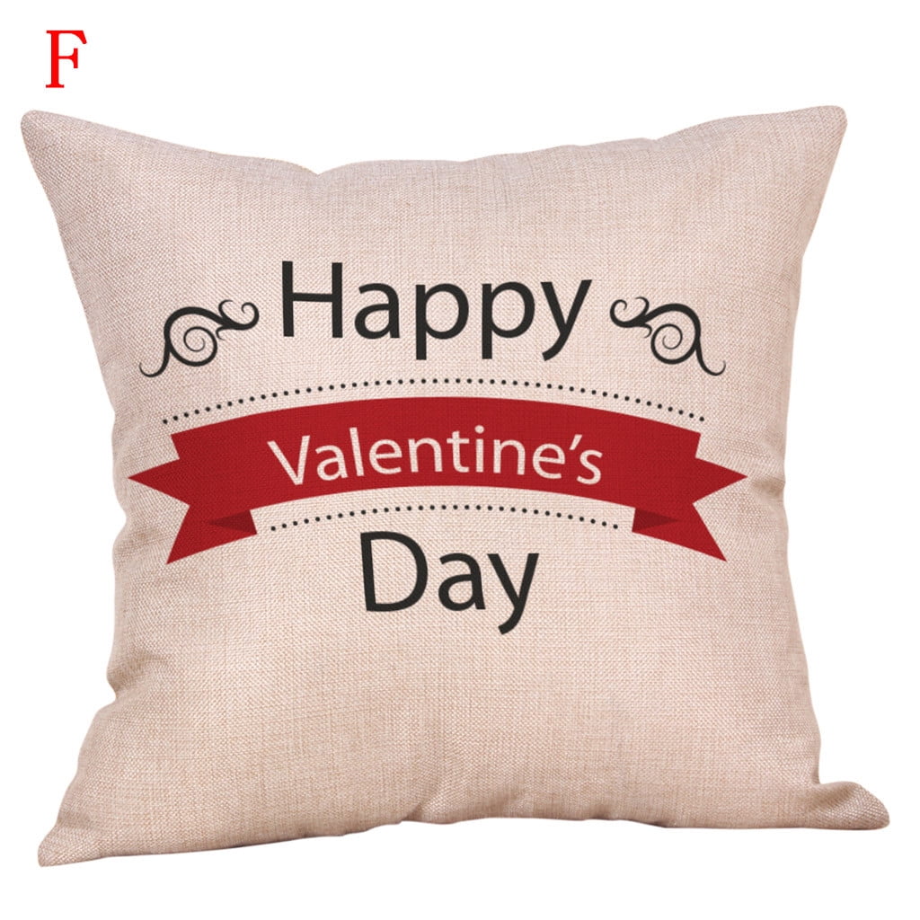 Happy Valentine's Day Throw Pillow Case Sweet Love Square ...