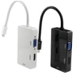 thumbnail image 2 of HX-01 Mini DisplayPort DP Thunderbolt to DVI VGA HDMI HDTV TV 1080P 3 in 1 Adapter Converter Cable for MacBook, MacBook Pro, iMac, MacBook Air, Mac mini, Surface pro 1 2 3, ThinkPad Carbon(Black), 2 of 3