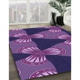 thumbnail image 3 of Ahgly Company Machine Washable Indoor Round Transitional Purple Iris Purple Area Rugs, 6' Round, 3 of 7