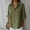 Army Green, variant on Summer Linen Shirts for Women Solid Color Casual Loose Turn Down Collar 3/4 Sleeve Linen V Neck Top Comfy Breathable Basic Tunic Tops 2026 Pink XXL