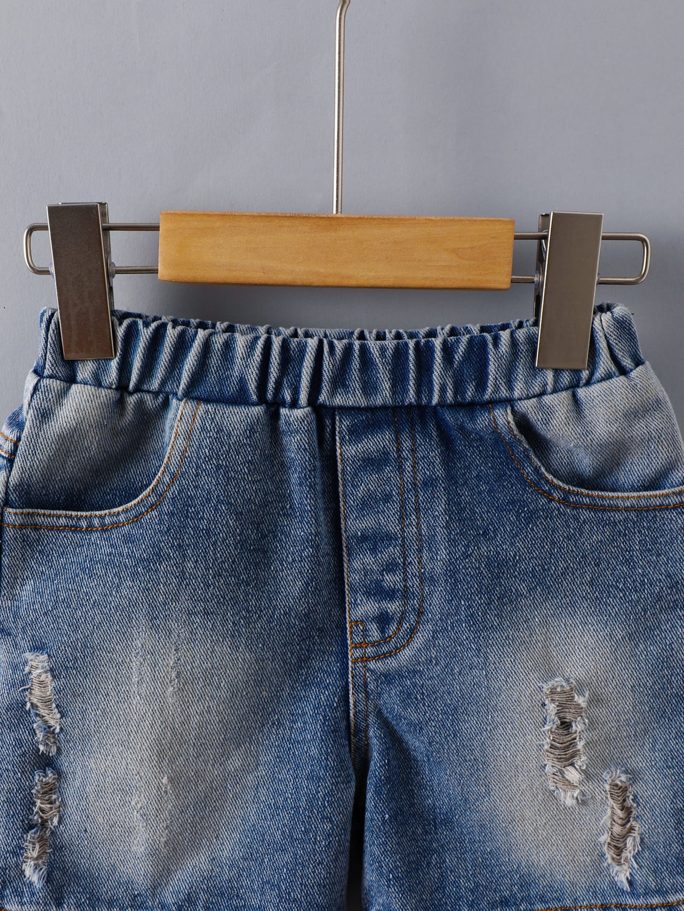 7-8 Years Big Boys Clothes Cool Car Print Graffiti Letter Casual Tee Ripped Jeans Demin Shorts 2Pcs Summer Outfits From 3-8Y White