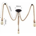 thumbnail image 5 of Hemp Rope Pendant Chandelier Lighting Vintage Industrial Ceiling Light 3 Head Lamp, Country Style Wood Rope Lamp for E27 Edison Creative Lamp Restaurant Cafe Bar, 5 of 5