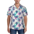thumbnail image 5 of KLL Men's Hawaiian Shirt Short Sleeve Button Down Beach Shirts-Palm Leaves, 5 of 6