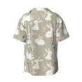 thumbnail image 5 of Uemuo Rabbit And Flower Pattern Cotton Linen Short Sleeve Shirts,Casual Lightweight Button Down Shirts,Vacation Beach Summer Tops-Medium, 5 of 7