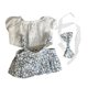 thumbnail image 5 of Ropa de muñeca de peluche vestir la imaginación para niñas pequeñas, disfraces educativos de manga corta con flexibilidad para muñeca de 6,69 pulgadas flores azules, 5 of 8