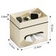 thumbnail image 2 of Funda rectangular para caja de pañuelos con bandeja de almacenamiento, soporte de cuero para caja de pañuelos faciales para baño, mesa de oficina, encimera, mesita de noche y más, 2 of 5