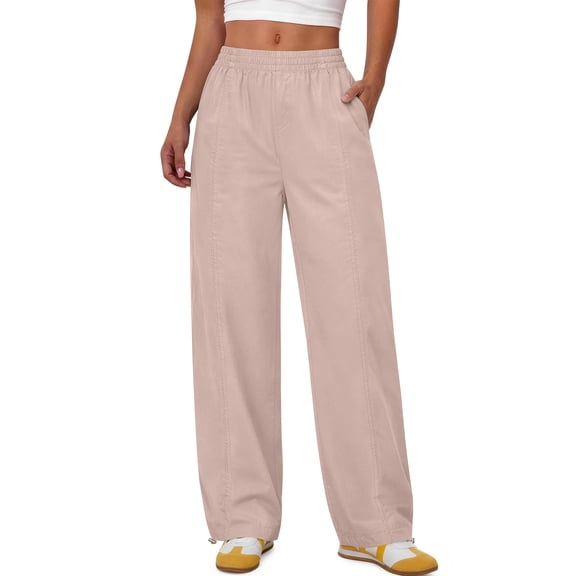 Sundazz Womens Wide leg Pants Drawstring Lightweight Pants Loose Travel Casual Pants with Pockets