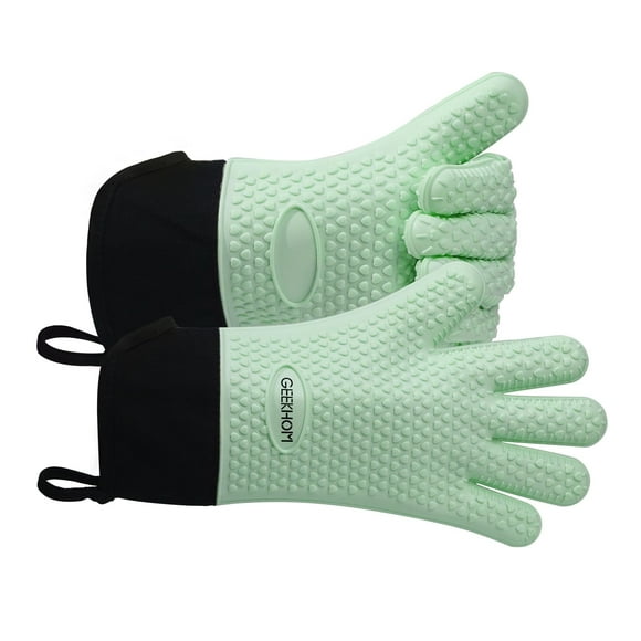 Guantes para asar GEEKHOM, resistentes al calor, para horno, color verde menta