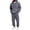 07#Gray, variant on Men's 2 Piece Fleece Tracksuit Solid Pullover Hoodie & Jogger Pants Set Elastic Drawstring Waist Loose Fit Casual Street Sports Matching Sweatsuit For Male
