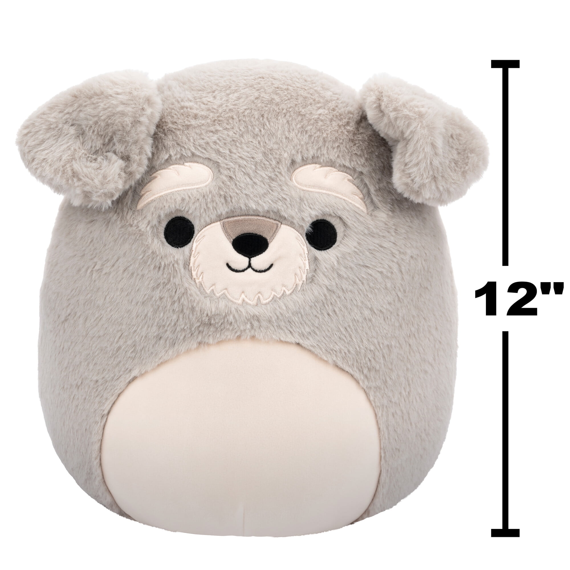 Squishmallows FuzzAMallow Official 12 inch Shaun the Grey Schnauzer - Child's Ultra Soft Plush Toy