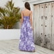 thumbnail image 4 of Vestido de verano con tirantes finos para mujer, cuello en V, cintura alta, sin espalda, vestido floral, vestidos de fiesta y playa, 4 of 6