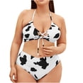 thumbnail image 2 of QIPOPIQ Womens Plus Bikinis Bandeau Split Type Ruched Bathing Suit Swimwear Bikini Vacation Beach Swimwear Summer Clearance, 2 of 8