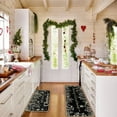 thumbnail image 2 of Christmas Kitchen Rugs Set of 2 Black Xmas Kitchen Mats for Winter Floor Decor Holly Pine Branches Leaves Merry Christmas Kitchen Rugs for Kitchen Farmhouse Bedroom Decorations, 2 of 6