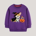thumbnail image 2 of Mercatoo Kids Boys Girls Halloween Sweatshirts Cute Dog Pumpkin Embroidery Long Sleeve Pullover Shirts Fall Winter Warm Tops, 2 of 5