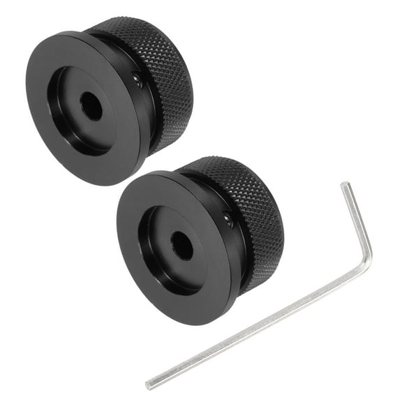 Uxcell Aluminium Potentiometer Knobs, Universal Top Hat Knobs Volume Tone Control Knob with Set Screw for Guitar Bass Black