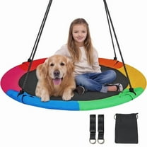 RedSwing 43" Flying Saucer Tree Swing for Kids, Waterproof Large Round Swings Seat with Adjustable Hanging Straps for Outdoor Indoor Backyard Playground, Six Colors
