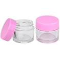 thumbnail image 5 of Beauticom 7g/7ml (0.23 Fl Oz) Thick Double Wall Leak-Proof Clear Plastic Jars with Flat Top Lids for Creams, Lotions, Powders, Glitters, and more... (Color: Pink, Quantity: 12pcs), 5 of 5