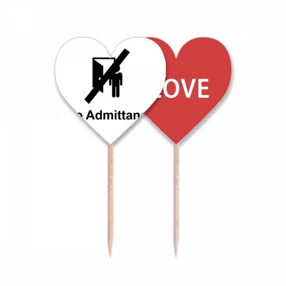 No Adttance Warning Symbol Toothpick Flag LOVE Heart Lable Cupcake Pick