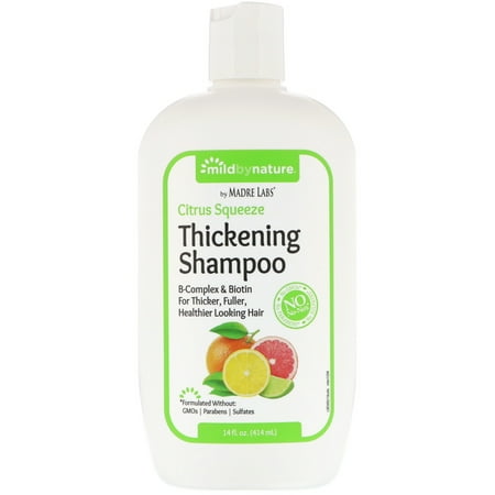Mild By Nature  Thickening B-Complex   Biotin Shampoo by Madre Labs  No Sulfates  Citrus Squeeze  14 fl oz  414