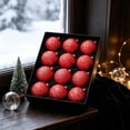 thumbnail image 5 of 12 Pack Vintage Christmas Ornaments, 8Cm Embossed Gold Shatterproof Baubles, Antique Style Hanging Tree Decor Balls for Xmas Holiday Display, Red, 5 of 6