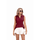 thumbnail image 2 of Blusas Sin Mangas para Mujer - Camisetas Sin Mangas Informales de Verano con Cuello en V, Camisas Holgadas con Cuello Liso, Vino Tinto M, 2 of 10