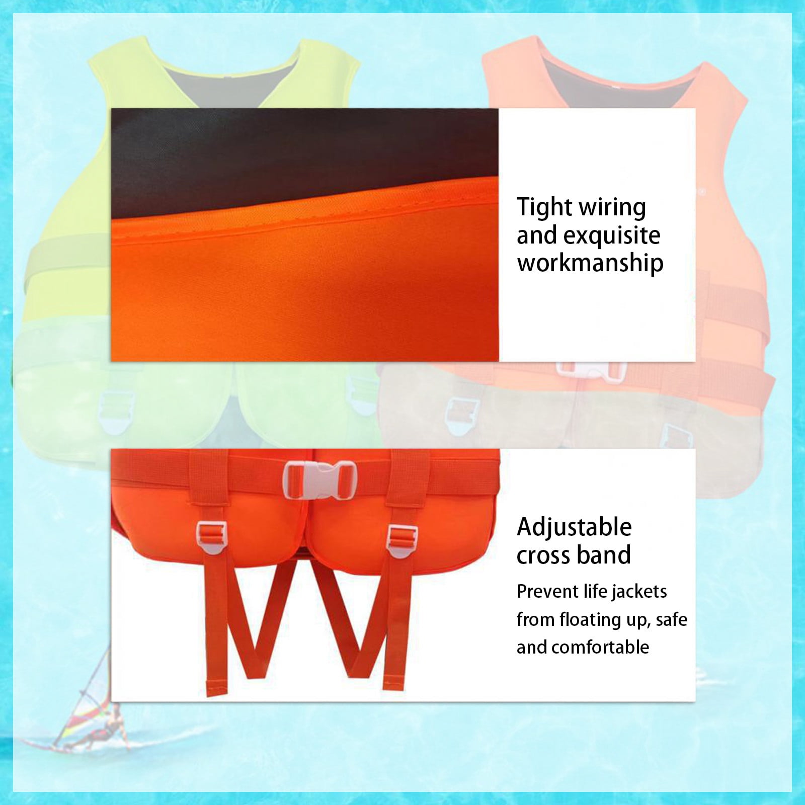 Universal Buoyancy Aid Swim Vest with Adjustable Safety Straps and Buckles for Adults, Neoprene Floating Vest for Boating, Kayaking, and Drifting