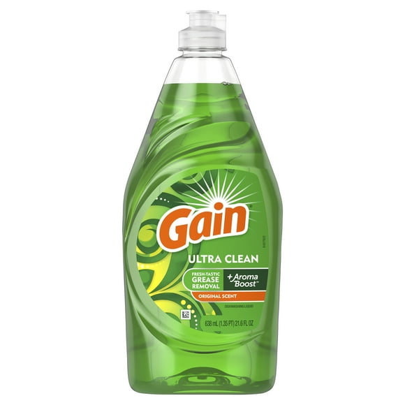 Gain Ultra Dishwashing Liquid Dish Soap, Original Scent, 21.6 fl oz