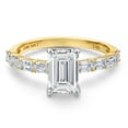 thumbnail image 3 of Gem Stone King 14K Two Tone Gold IGI Certified Lab Grown Diamond Engagement Ring for Women | 2.22 Ct | Center Diamond Emerald Cut 1.50 Ct | E-F Color | VS1-VS2 Clarity | Size 6, 3 of 6