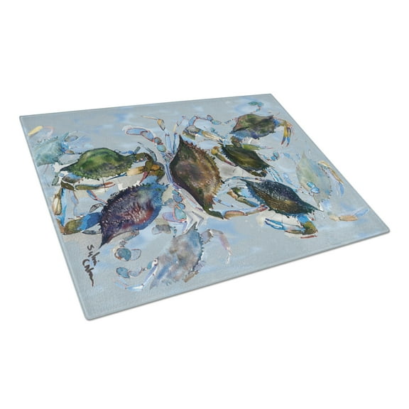 Carolines Treasures 8016LCB Crab Glass Cutting Board Large, 12H x 16W, multicolor