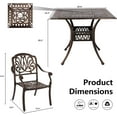 thumbnail image 5 of Haverchair 5 Piece Adult Vintage Cast Aluminum High Quality Dining Furniture Sets Bronze, 5 of 8