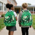 thumbnail image 2 of Yspwyqan 4 Piece Boys Green Dinosaur Backpack Set 17 Inch Large Capacity 600D Polyester Boys Back to School Bookbag Lunch Bag Pencil Case Water Bottle Bag for Elementary School, 2 of 7