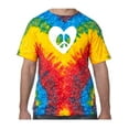 thumbnail image 1 of Hippie Heart Peace Sign Psychedelic Tie Dye Tee Shirt - Woodstock, Medium, 1 of 1