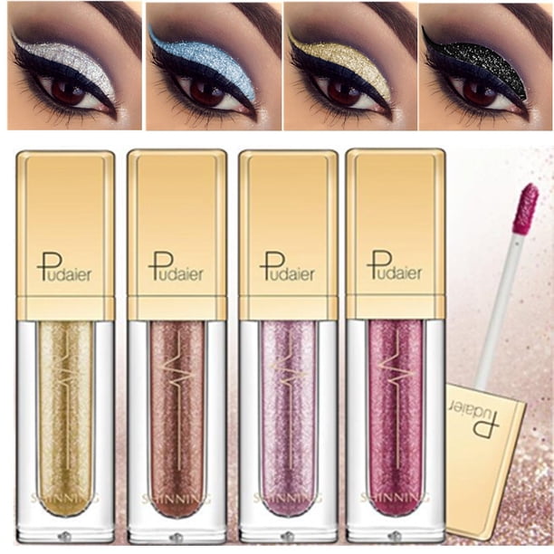 New Make Up Liquid Eyeshadow Waterproof Glitter Pigments Purple Gold Metalic Women Beauty Gel Eye Shadow Cream 18 Colors Makeup17 He Qiyong unisex