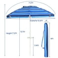 thumbnail image 2 of Costway Parasol de Plage Portable de 7,2 Pi avec Ancre de Sable Inclinable et Porte-Gobelet, avec Sac de Transport, 2 of 10