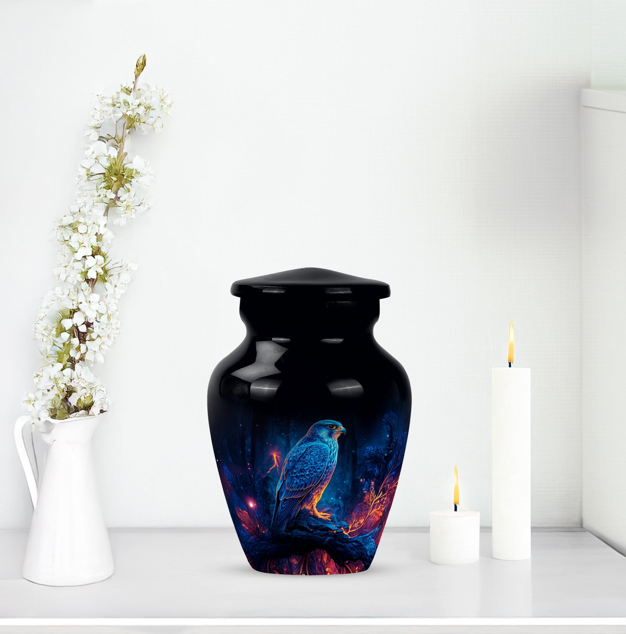 Mini Falcon Keepsake Urn For Ashes Small, Cremation Urn For Ashes Adult Male, Burial Urns For Adult Human Ash, Funeral Urns For Adult Ash Men (Size 3 Inch, 1 Pc)