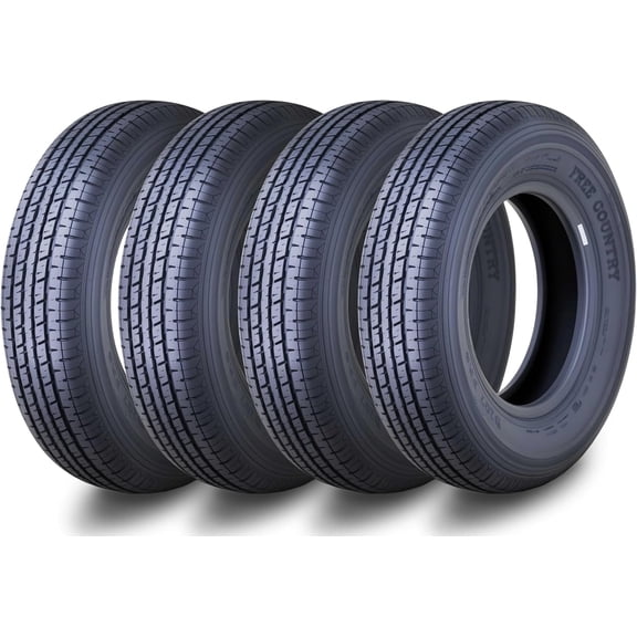 Set 4 Free Country Premium Trailer Tires ST175/80R13 8PR Load Range D Steel Belted Radial w/Scuff Guard.