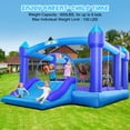 thumbnail image 3 of KloKick 15x12 FT Inflatable Bounce House with Slide & Blower, Large Bouncy Castle for 3–10 Year Old Kids, Outdoor Playhouse with Basketball Hoop & Safety Net, Blue, 3 of 10
