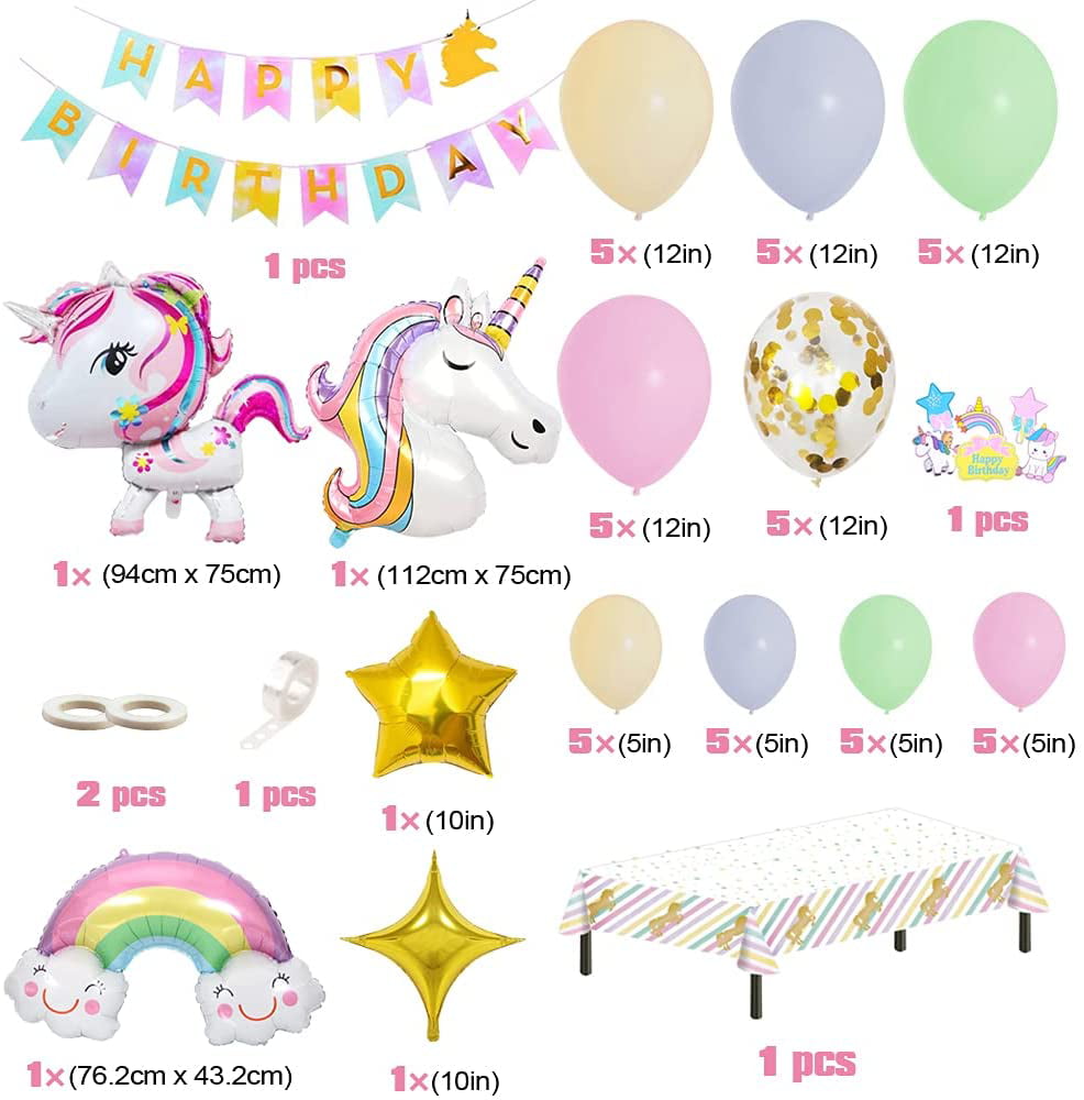 QIFU Unicorn Party Supplies Unicorn Birthday Decorations Party Baby Shower  Girl Unicornio From Pingwang3, $134.34