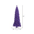 thumbnail image 2 of Vickerman 4.5' Flocked Purple Pencil Fir Artificial Christmas Tree, Unlit - Snow Covered Faux Purple Tree - Seasonal Indoor Home Decor, 2 of 3