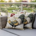 thumbnail image 4 of Green Rooster Pillow Covers 2 Pack Vintage Retro Pastoral Animals Rustic Farm Wood Grain Pillowcase Waterproof Outdoor Throw Pillow Cover for Patio Garden Square Cushion 16”x16”, 4 of 9