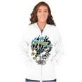 thumbnail image 3 of Live Fast Eagle Skull Dice Tattoo Unisex Fleece Graphic Zip Up Hoodie Brisco Brands 3X, 3 of 5