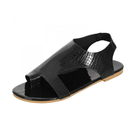 

Homedles Sandals Women- Open Toe Summer Gift for women Comfortable Casual Flat Gladiator Sandals Black