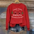 thumbnail image 2 of Retro Vintage Farm Fresh Christmas Trees Red Truck Graphic Women Sweatshirt Funny Holiday Pullover Top, 2 of 4